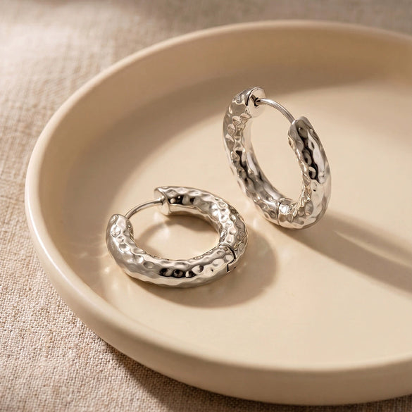 Wholesale Geometric 316 Stainless Steel Electroplated Hoop Earrings Unisex Original Design