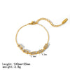 Wholesale Geometric Stainless Steel Electroplated Inlaid Zircon Bracelet For Women
