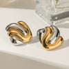 Wholesale Geometric Stainless Steel Electroplated Irregular Concaveconvex Women's Earrings