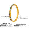 Wholesale Geometric Stainless Steel Electroplated 18K Gold Clasp Colorful Zircon Bracelet