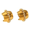 Wholesale Geometric Stainless Steel Electroplated 18K Gold Cshaped Earrings For Women