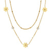 Wholesale Geometric Stainless Steel Electroplated 18K Gold Daisy Chrysanthemum Necklace For Women