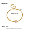 Wholesale Geometric Stainless Steel Electroplated 18K Gold Doublelayer Couple Bracelet For Women