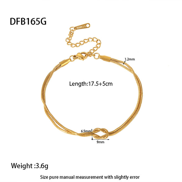 Wholesale Geometric Stainless Steel Electroplated 18K Gold Doublelayer Couple Bracelet For Women