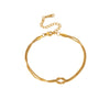 Wholesale Geometric Stainless Steel Electroplated 18K Gold Doublelayer Couple Bracelet For Women