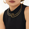 Wholesale Geometric Stainless Steel Electroplated 18K Gold Open Choker Necklace For Women