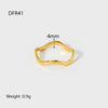 Wholesale Geometric Stainless Steel Electroplated 18K Gold Wavy Tail Overlapping Ring For Women
