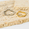 Wholesale Geometric Stainless Steel Electroplated 18K Gold Wavy Tail Overlapping Ring For Women