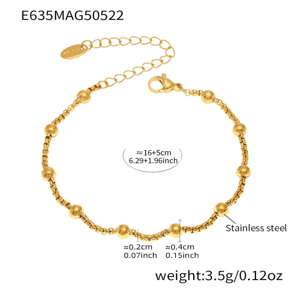 Wholesale Geometric Stainless Steel Electroplated 18K Real Gold 5A Zircon Diy Bracelet Anklet Jewelry For Women