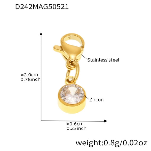 Wholesale Geometric Stainless Steel Electroplated 18K Real Gold 5A Zircon Diy Bracelet Anklet Jewelry For Women