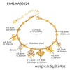 Wholesale Geometric Stainless Steel Electroplated 18K Real Gold 5A Zircon Diy Bracelet Anklet Jewelry For Women