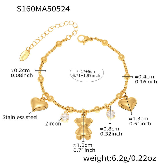 Wholesale Geometric Stainless Steel Electroplated 18K Real Gold 5A Zircon Diy Bracelet Anklet Jewelry For Women