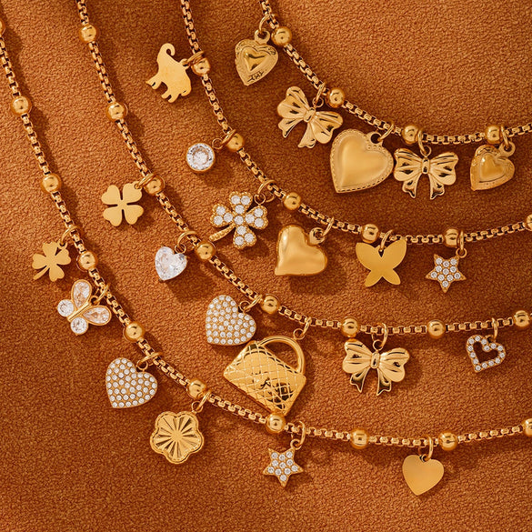 Wholesale Geometric Stainless Steel Electroplated 18K Real Gold 5A Zircon Diy Bracelet Anklet Jewelry For Women