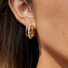 Wholesale Geometric Stainless Steel Electroplated Microencrusted Hoop Earrings For Women