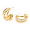 Wholesale Geometric Stainless Steel Electroplated Microencrusted Hoop Earrings For Women