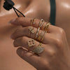 Wholesale Geometric Stainless Steel Electroplated Open Finger Ring For Women