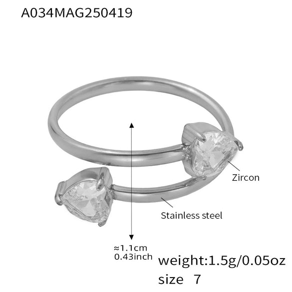 Wholesale Geometric Stainless Steel Electroplated Open Finger Ring For Women