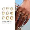 Wholesale Geometric Stainless Steel Electroplated Open Finger Ring For Women