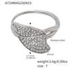 Wholesale Geometric Stainless Steel Electroplated Open Finger Ring For Women