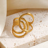 Wholesale Geometric Stainless Steel Electroplated Open Ring For Women