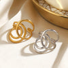Wholesale Geometric Stainless Steel Electroplated Open Ring For Women