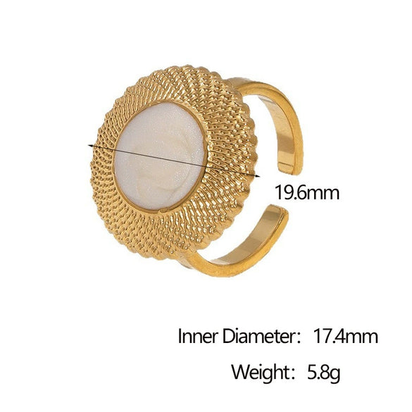 Wholesale Geometric Stainless Steel Electroplated Open Ring Women's Jewelry