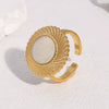 Wholesale Geometric Stainless Steel Electroplated Open Ring Women's Jewelry