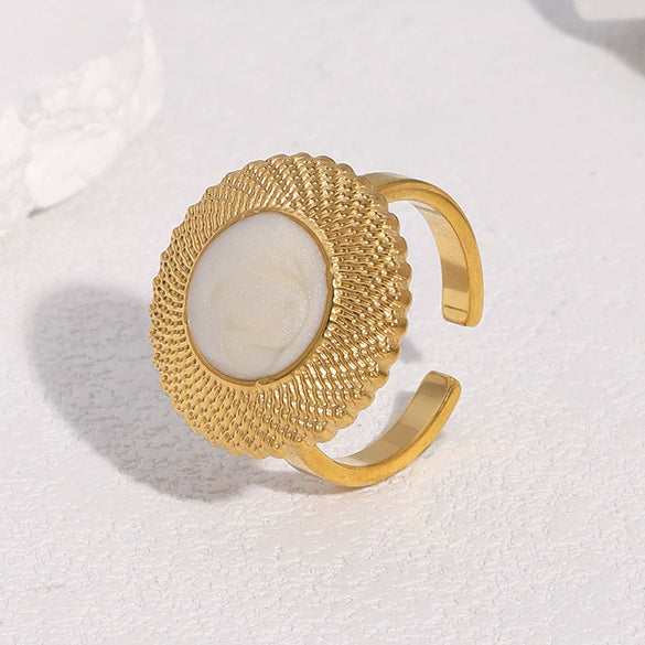 Wholesale Geometric Stainless Steel Electroplated Open Ring Women's Jewelry