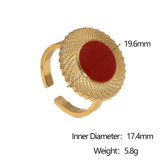 Wholesale Geometric Stainless Steel Electroplated Open Ring Women's Jewelry