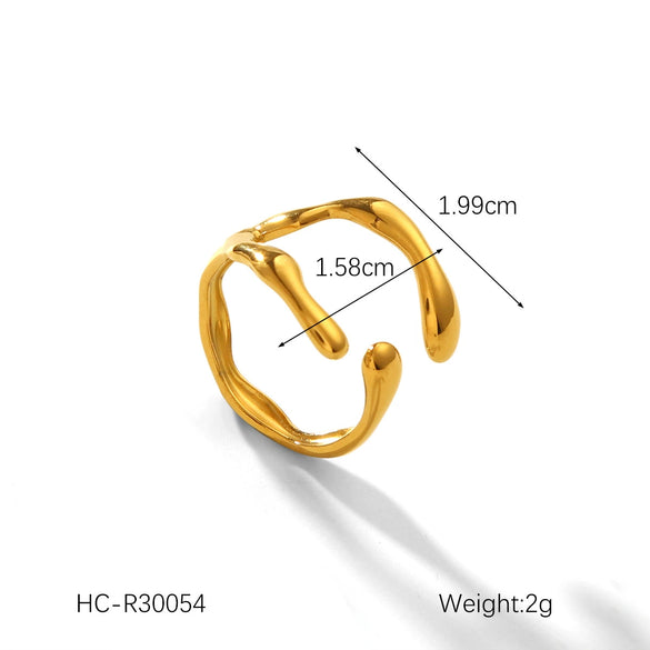 Wholesale Geometric Stainless Steel Electroplated Open Rings For Women