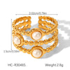 Wholesale Geometric Stainless Steel Electroplated Open Rings For Women