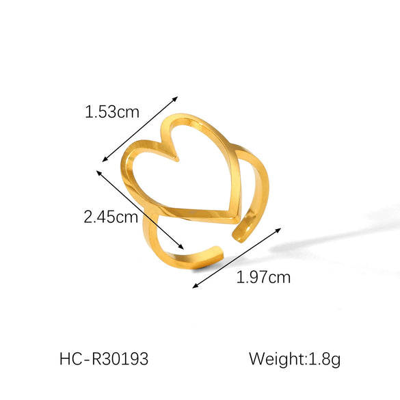 Wholesale Geometric Stainless Steel Electroplated Open Rings For Women