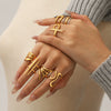 Wholesale Geometric Stainless Steel Electroplated Open Rings For Women