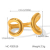 Wholesale Geometric Stainless Steel Electroplated Open Rings For Women