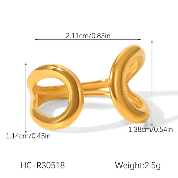 Wholesale Geometric Stainless Steel Electroplated Open Rings For Women