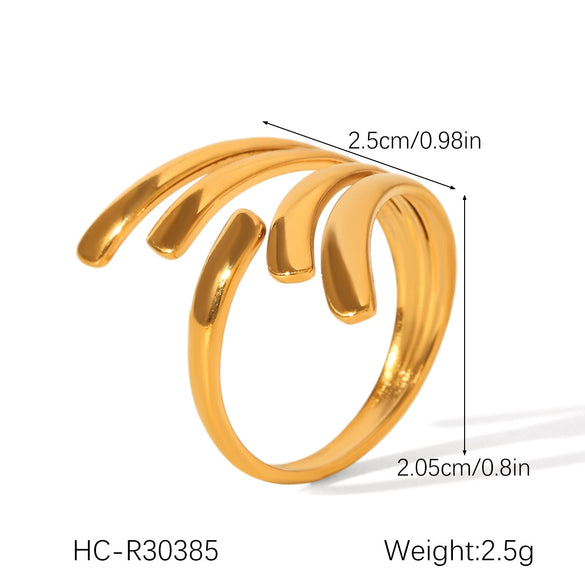 Wholesale Geometric Stainless Steel Electroplated Open Rings For Women