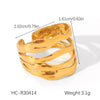 Wholesale Geometric Stainless Steel Electroplated Open Rings For Women