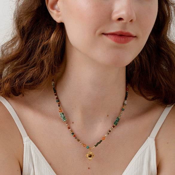 Wholesale Geometric Stainless Steel Electroplated Pendant Necklace For Women