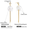 Wholesale Geometric Stainless Steel Electroplated Plants Flowers Style Tassel Earrings For Women