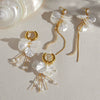 Wholesale Geometric Stainless Steel Electroplated Plants Flowers Style Tassel Earrings For Women