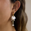 Wholesale Geometric Stainless Steel Electroplated Plants Flowers Style Tassel Earrings For Women