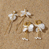 Wholesale Geometric Stainless Steel Electroplated Plants Flowers Style Tassel Earrings For Women