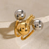 Wholesale Geometric Stainless Steel Electroplated Ring And Bracelet For Women