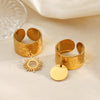 Wholesale Geometric Stainless Steel Electroplated Ring For Women