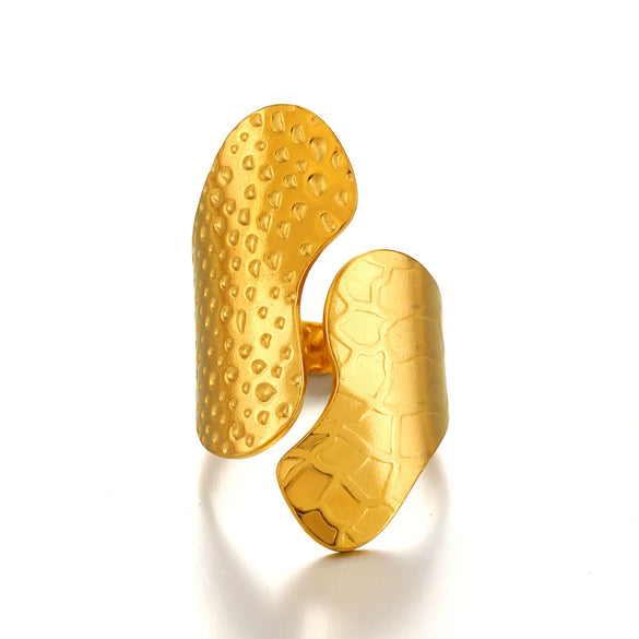 Wholesale Geometric Stainless Steel Electroplated Ring For Women