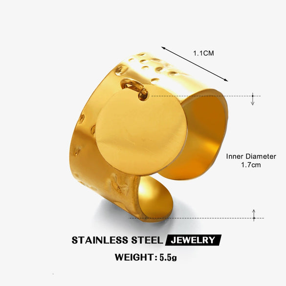 Wholesale Geometric Stainless Steel Electroplated Ring For Women