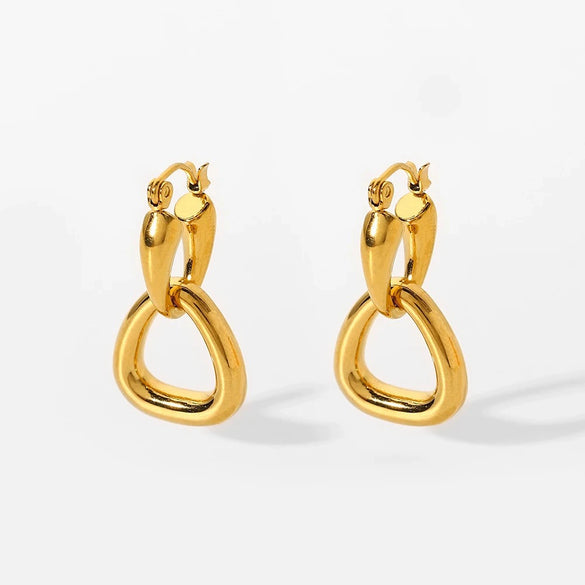 Wholesale Geometric Stainless Steel Electroplated Ring Pendant Earrings Jewelry For Women