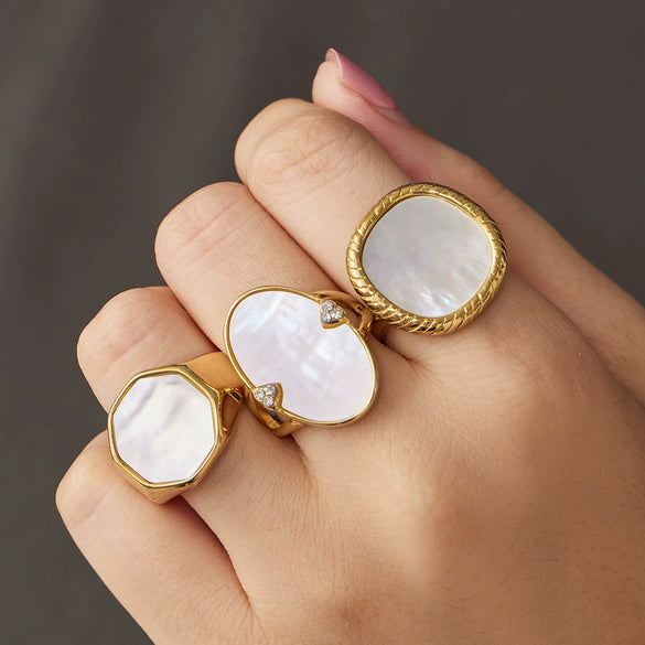 Wholesale Geometric Stainless Steel Electroplated Ring Unisex Accessories