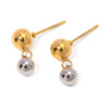 Wholesale Geometric Stainless Steel Electroplated Round Bead Earrings For Women