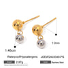 Wholesale Geometric Stainless Steel Electroplated Round Bead Earrings For Women